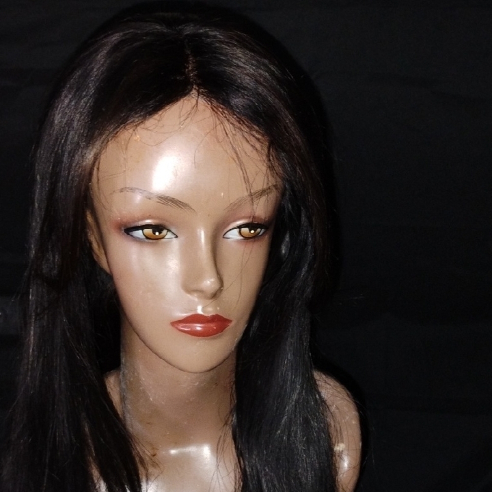 Black Human Hair Blend Wig (22") (Pls Read) - Picture 5 of 8
